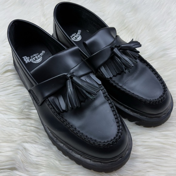 Dr. Martens Adrian Bex Smooth Leather Tassel Loafer Black Stitching Size 9 Women - Picture 10 of 10